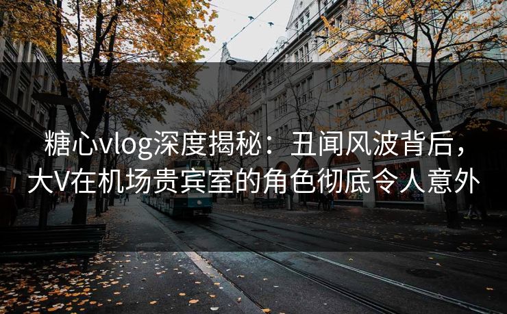 糖心vlog深度揭秘：丑闻风波背后，大V在机场贵宾室的角色彻底令人意外